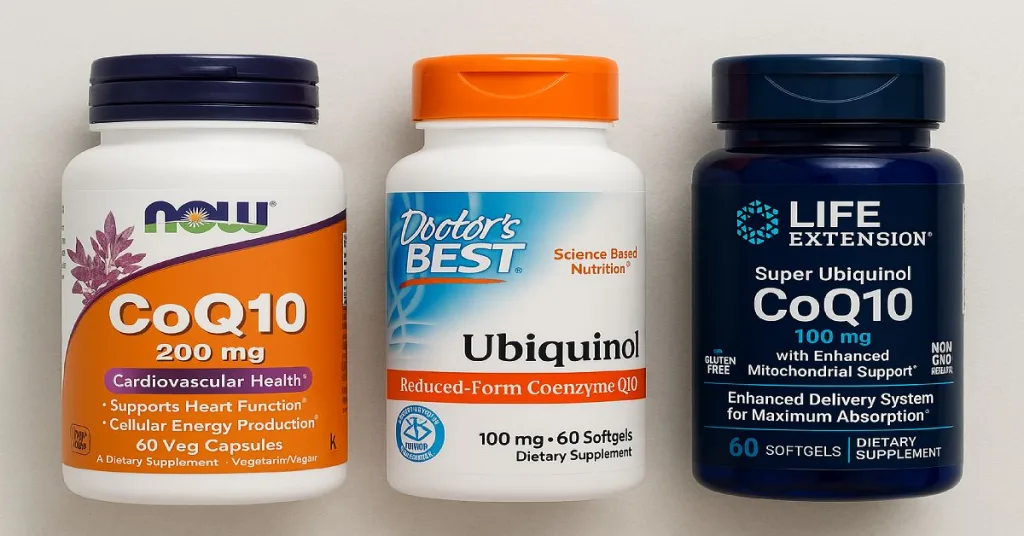 CoQ10 supplement comparison Qunol vs NOW vs Life Extension