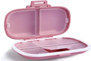 Holii travel pill organizer with soft case and eight interior compartments