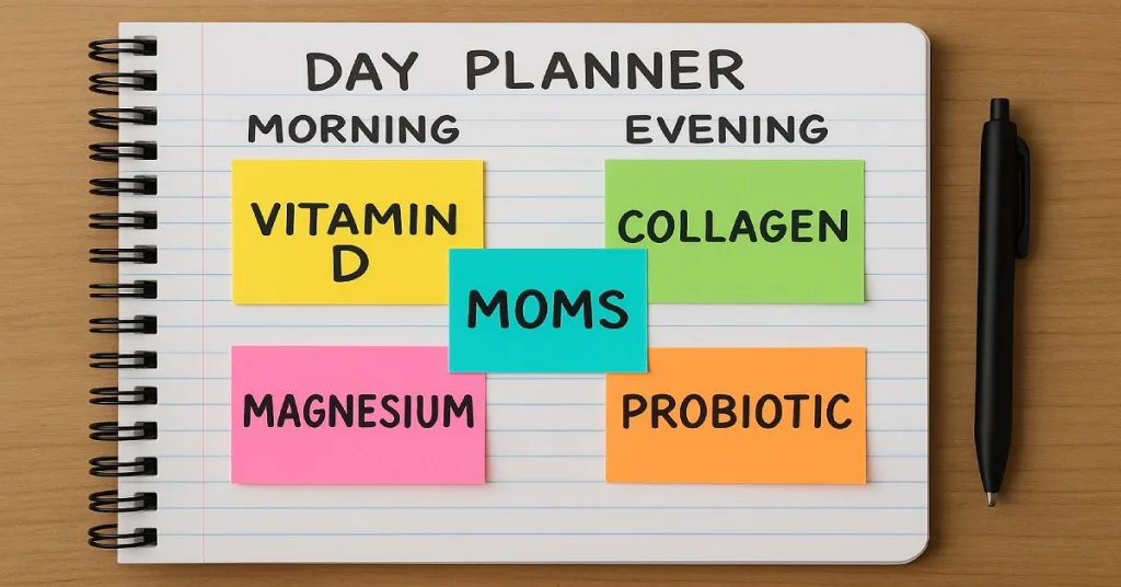 Daily supplement schedule for moms