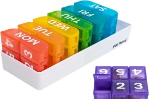 Pill Thing 7x-a-day weekly pill organizer with removable daily trays
