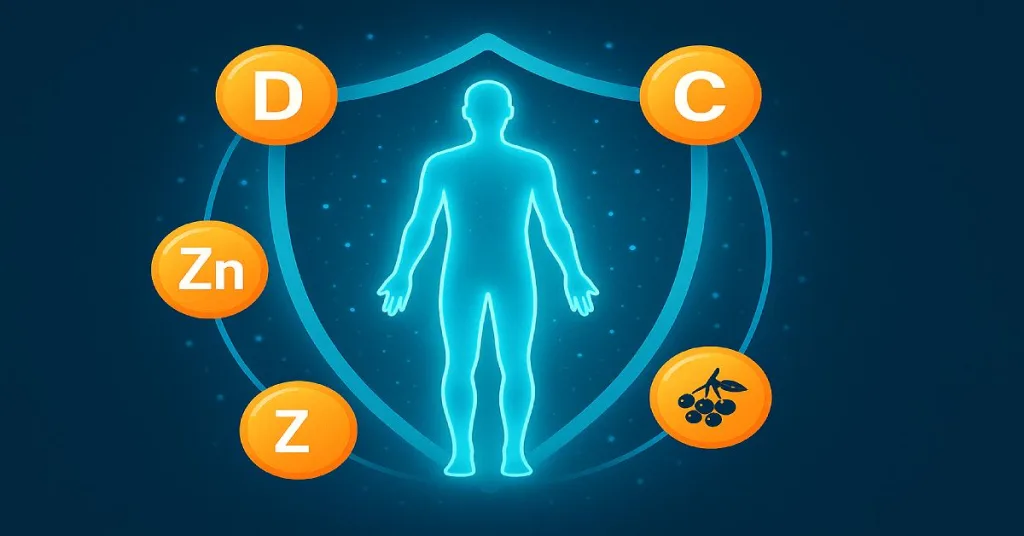 Immune system shield strengthened by flu season supplements.