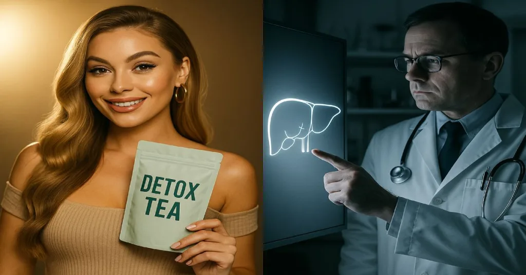Comparison between influencer detox claims and medical liver science.